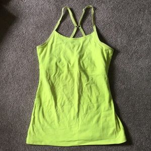 Beyond Yoga fluorescent yellow green tank top